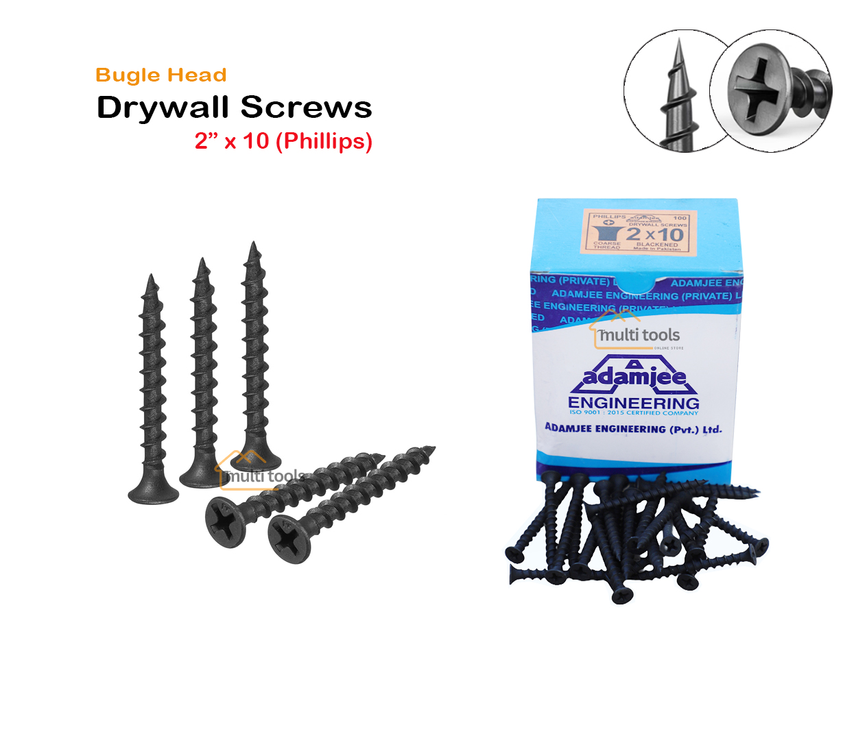 Bugle Head Drywall Screws 2 X 10 (Phillips)